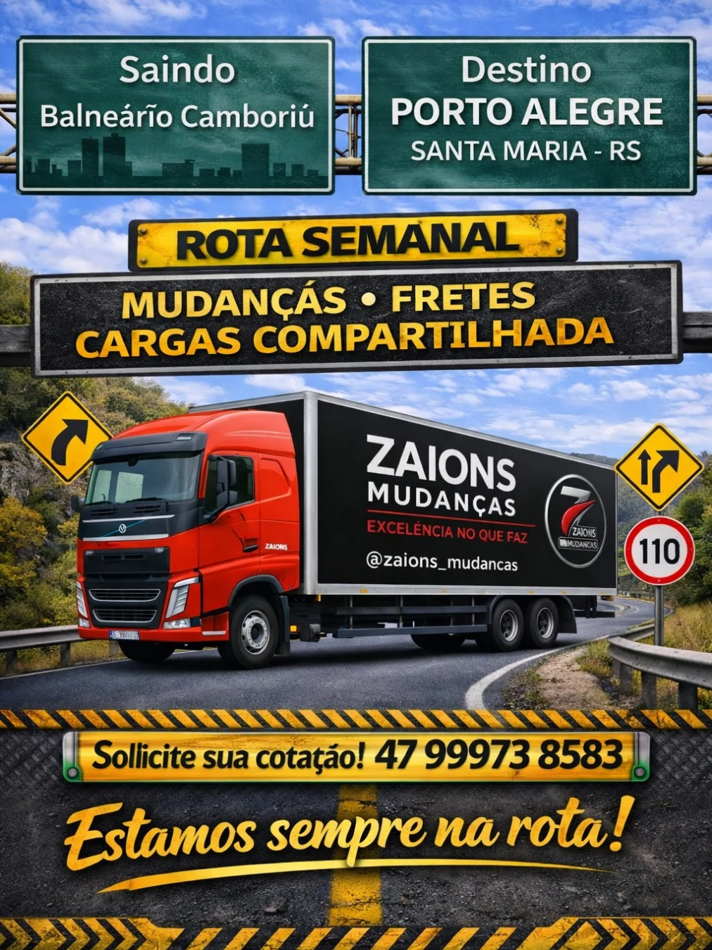 Rota Semanal Balneário Camboriú para Porto Alegre e Santa Maria